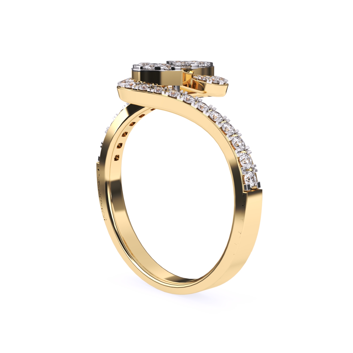 Amazing Bypass Pear Halo Diamond Ring